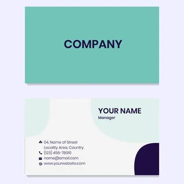 Simple minimalistic professional looking horizontal business color in blue,.. Stock Illustration