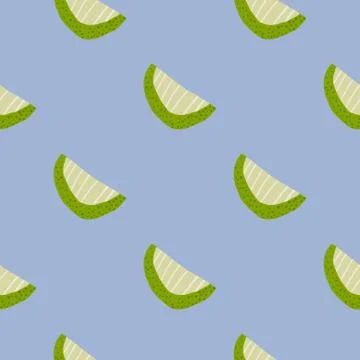 Simple minimalistic seamless pattern with clices forms. Green and light fruit Illustrazione stock