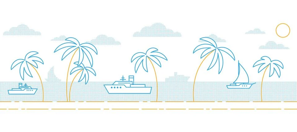 A simple minimalistic seascape イラスト素材