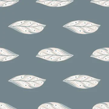 Simple minimalistic style with geometric leaf elements seamless pattern. Pale Illustrazione stock