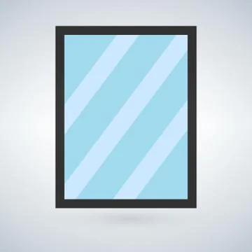 Simple mirror illustration with black frame Illustrazione stock