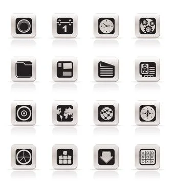 Simple Mobile Phone, Computer and Internet Icons Illustrazione stock