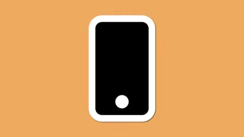 Simple mobile phone icon yellow color background. Stock Footage 279563003