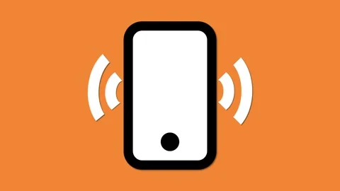 Simple mobile phone icon yellow color background. Stock Footage 279563121