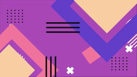 Simple modern abstract geometric shapes in a colorful dynamic background Stock Footage 322145426
