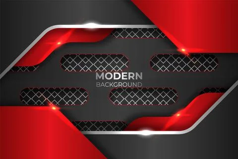 Simple Modern Abstract Red and Gray Glowing Metallic Background Stock Illustration