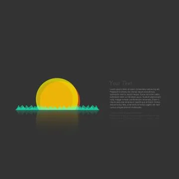 Simple Modern Abstract Sunset Background with Place for Text Stock Illustration
