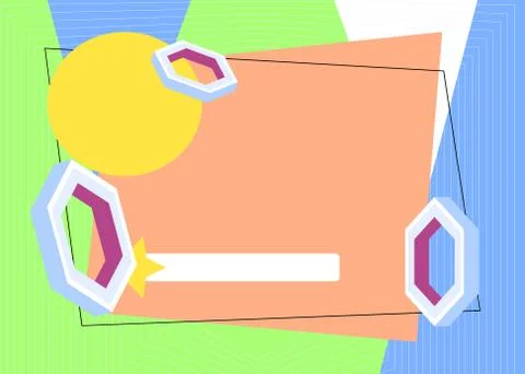 Simple modern art frame for text. Stylish geometric graphics, banner template Stock Illustration