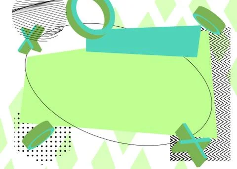 Simple modern art frame for text. Stylish geometric graphics, banner template Stock Illustration