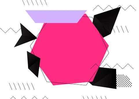 Simple modern art frame for text. Stylish geometric graphics, banner template Stock Illustration