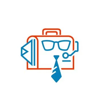 Simple modern brief case operator vector icon Stock Illustration