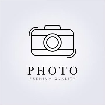 Simple modern camera line art logo icon symbol vector illustration graphic de Stock Illustration