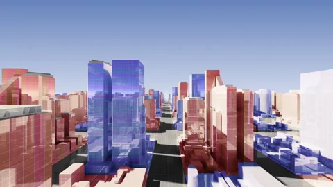 Simple Modern City Grid A4d Stock-Footage 170428297