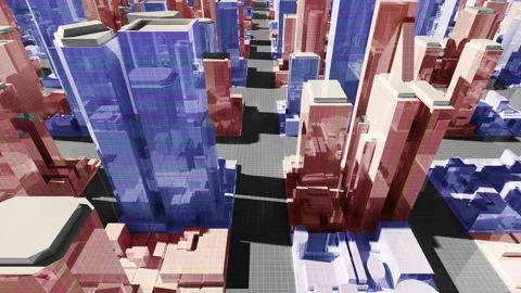 Simple Modern City Grid B4d Video stock 170463787
