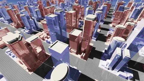 Simple Modern City Grid D2d Stock Footage 170462603
