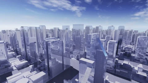 Simple Modern City Grid Rot2 Stock Footage 170130261