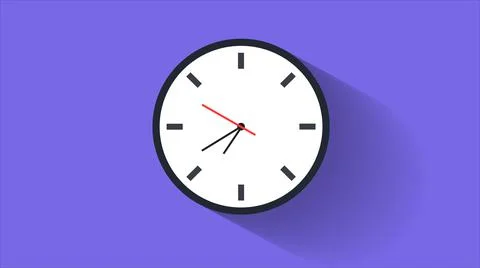 Simple modern clock moving animation 库存插图