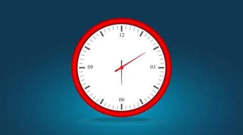 Simple modern clock moving animation Stock Illustration