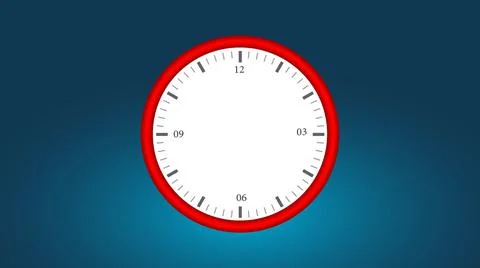 Simple modern clock moving animation Stock Illustration
