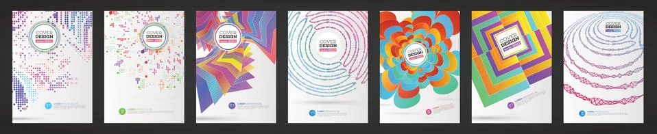 Simple Modern Covers Design Template. Business Set of Minimal Geometric Halft Stock Illustration