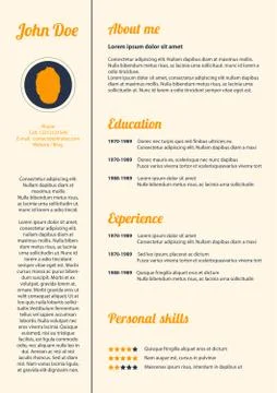 Simple modern cv template, vector design Stock Illustration