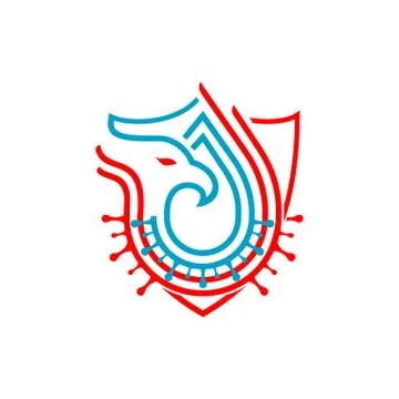 Simple modern eagle shaped shield protect from corona virus vector icon Stock Illustration