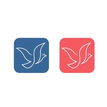 Simple modern flying bird logo fly birds graphic template vector illustration Stock Illustration