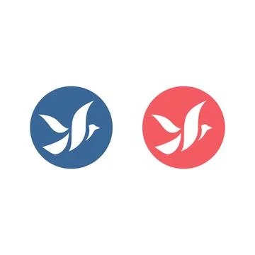 Simple modern flying bird logo fly birds graphic template vector illustration Stock Illustration