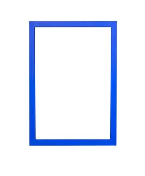Simple modern frame on wall with empty poster space. Minimal border surrounds Stock Photos