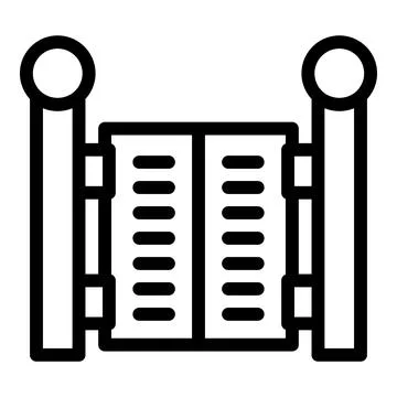 Simple modern gate icon representing security and access control Illustrazione stock