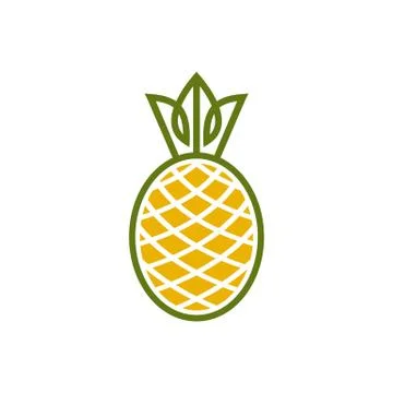 Simple modern geometric pineapple vector icon Stock Illustration