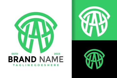 Simple modern green leaf initial letter a nature logo vector icon illustratio Stock Illustration