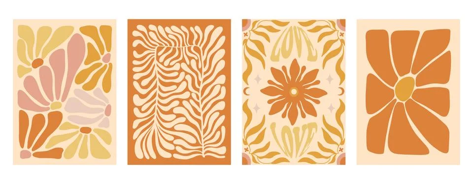 Simple modern hand drawn vector art with abstract elements on background. Boho Illustrazione stock