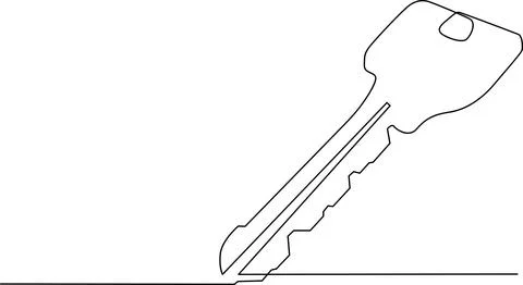 Simple modern house key vector illustration Vector Stock Illustration