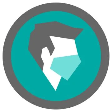 Simple modern icon with profile of man wearing medical mask Stock Illustration