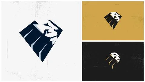 Simple modern lion logo Illustrazione stock