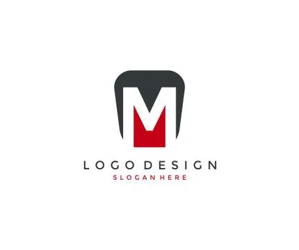 Simple Modern M Logo Design Stock Illustration