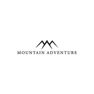 Simple Modern Mountain Logo Design Vector Stock Illustration