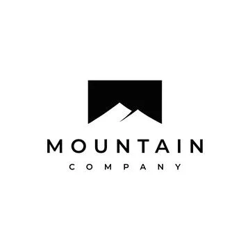 Simple Modern Mountain Logo Design Stock Illustration