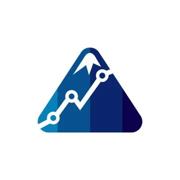 Simple modern mountain statistics vector icon Stock Illustration