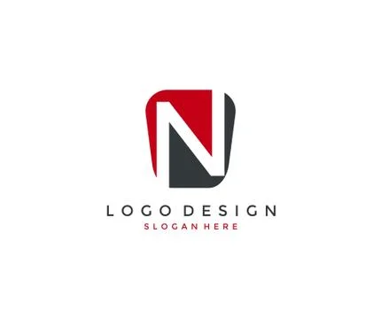 Simple Modern N Logo Design Stock Illustration