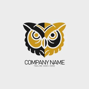 Simple Modern Owl Head Design Stock Illustration