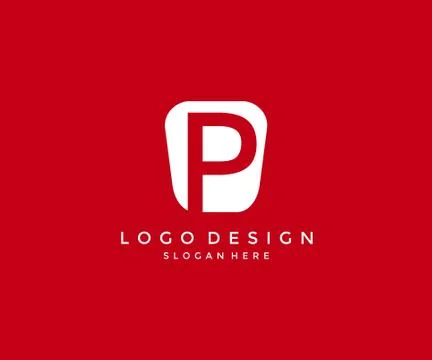 Simple Modern P Logo Design Template Stock Illustration