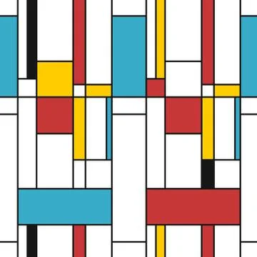 Simple modern pattern - seamless texture in Mondrian style. Design for gift w Stock Illustration