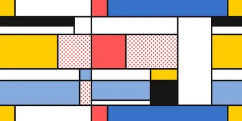 Simple modern pattern - seamless texture in Mondrian style. Design for gift w イラスト素材