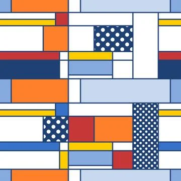 Simple modern pattern - seamless texture in Mondrian style. Design for gift w Illustrazione stock