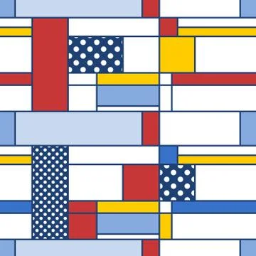 Simple modern pattern - seamless texture in Mondrian style. Design for gift w Illustrazione stock