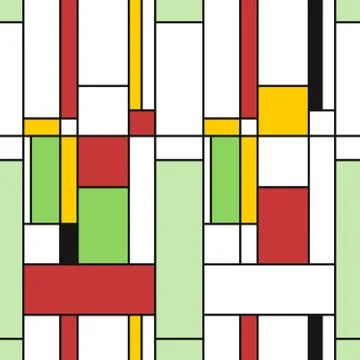 Simple modern pattern - seamless texture in Mondrian style. Design for gift w Stock Illustration