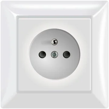 Simple modern power socket Illustrazione stock