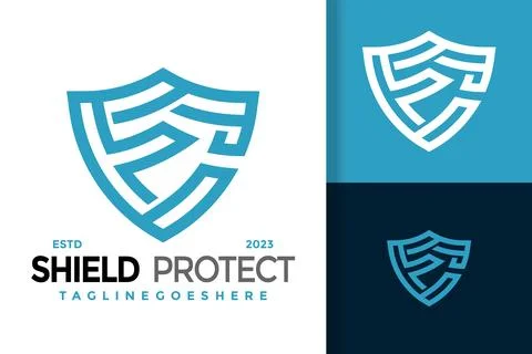 Simple modern shield initial letter e logo vector icon illustration 스톡 일러스트